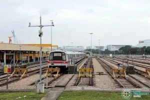 Changi Train Depot - Open-air stabling area