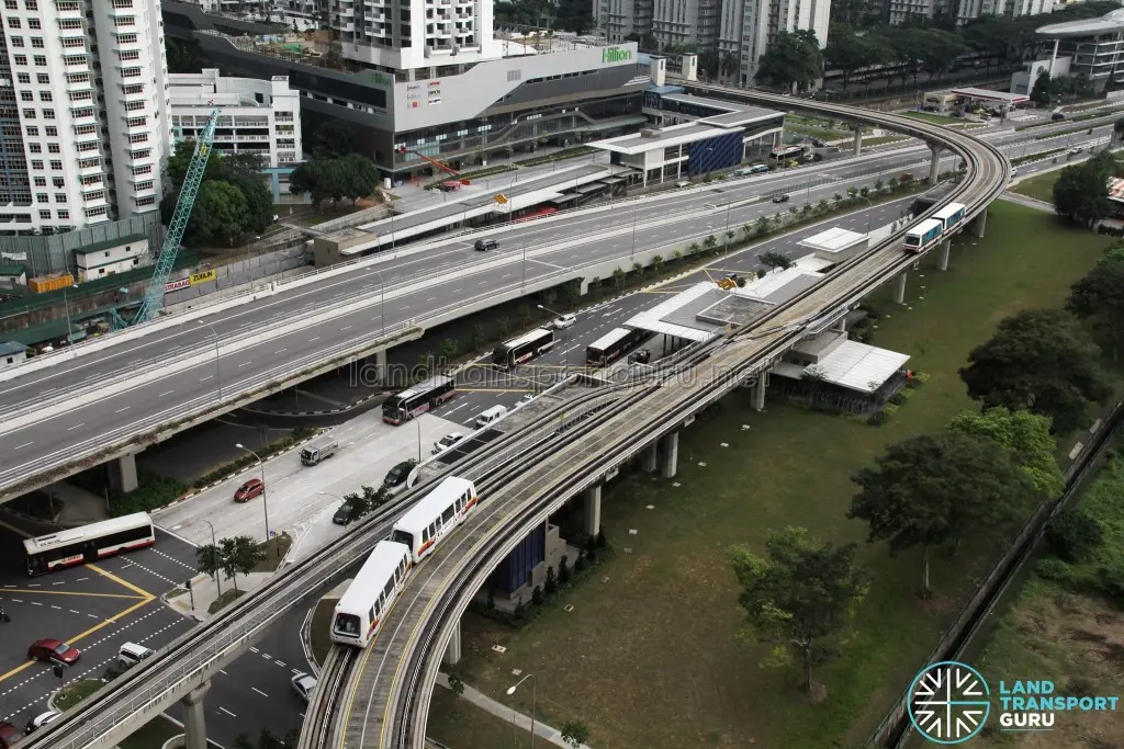 Ten Mile Junction Station/Depot: Bukit Panjang bound reception track at bottom left