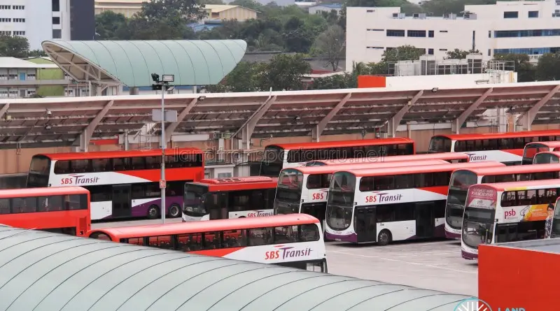 Soon Lee Bus Depot - Densely-parked buses