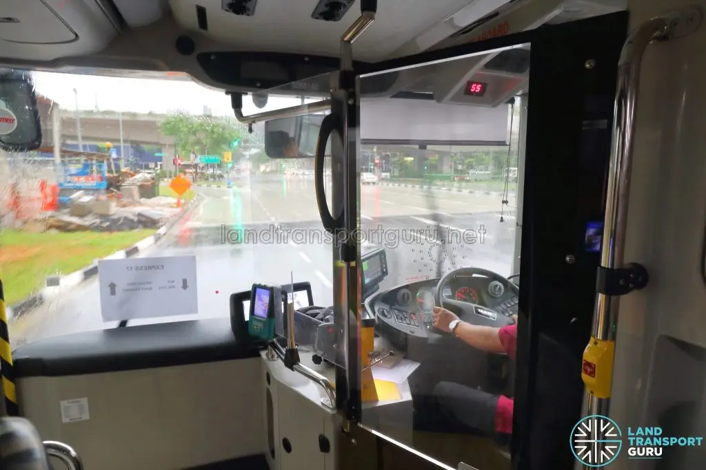 Driver protective screen on SMRT MAN A95